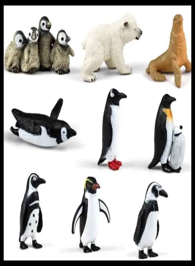 DIMAZO Small Kids Sea & Wild Animal Toys Sets for Fun, Educational, Spark Imagination and Learning (Multi Choice Sets) (Penguins) 9pcs - Image 3